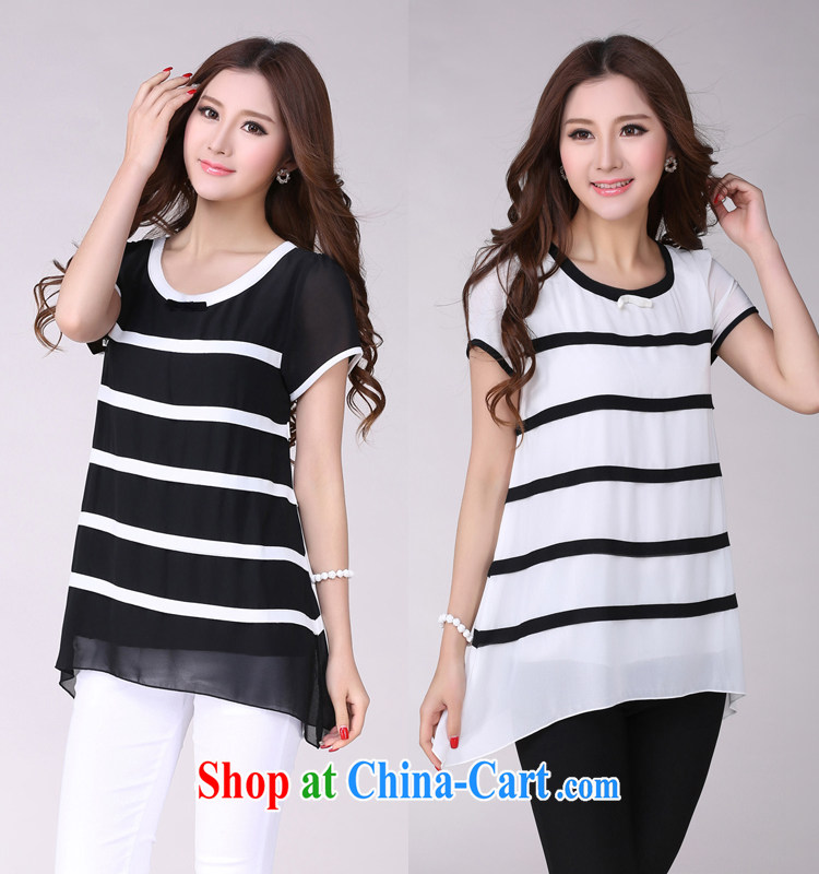 Tony Blair has long poem summer 2015 New T shirts loose Korean black-and-white stripes large, female snow woven shirts 8106 #black XL pictures, price, brand platters! Elections are good character, the national distribution, so why buy now enjoy more preferential! Health