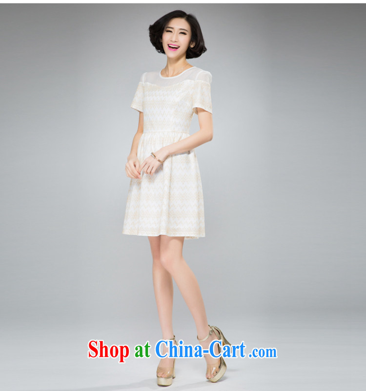 Eternal-soo fat, Video thin, large, women's clothing dresses 2015 spring and summer thick sister new Korean sweet European root yarn stamp graphics thin A field skirt swing dress m White 3XL pictures, price, brand platters! Elections are good character, the national distribution, so why buy now enjoy more preferential! Health