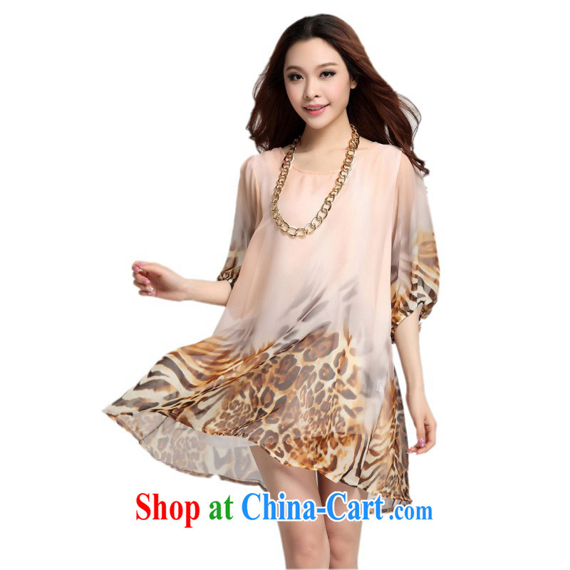 The package mail and ventricular hypertrophy, ladies dresses and stylish lady Leopard stamp horn, snow cuff woven skirt and stylish graphics thin loose, blue 4 XL approximately 180 - 210 jack, land is still the garment, shopping on the Internet