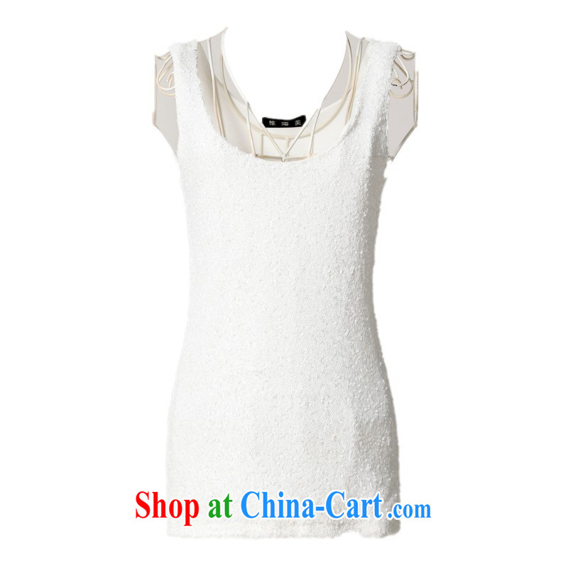 The package-XL stylish knitted vests T shirt solid T-shirt new summer beads, elegant T-shirt OL thick mm video thin, the black 5 XL approximately 180 - 200 jack, land is still the garment, shopping on the Internet