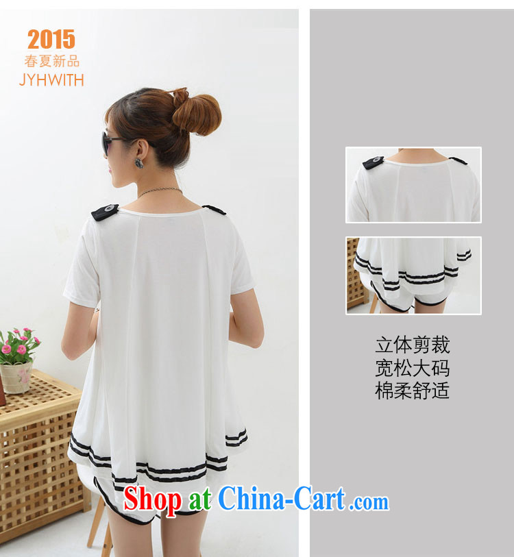 She concluded her card spring 2015 new stylish large, pregnant Kit cotton T-shirt short-sleeve and abdominal shorts and white sport and leisure package summer white XL pictures, price, brand platters! Elections are good character, the national distribution, so why buy now enjoy more preferential! Health