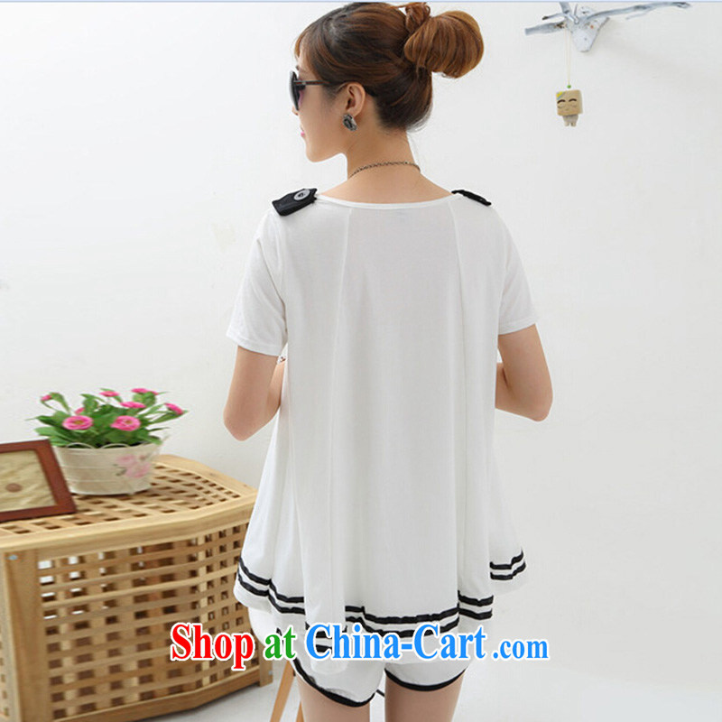 She concluded her card spring 2015 new stylish large, pregnant Kit cotton T-shirt short-sleeved shirts and trousers, white sport and leisure package summer white XL, Elizabeth concluded her card (SHAWADIKA), online shopping