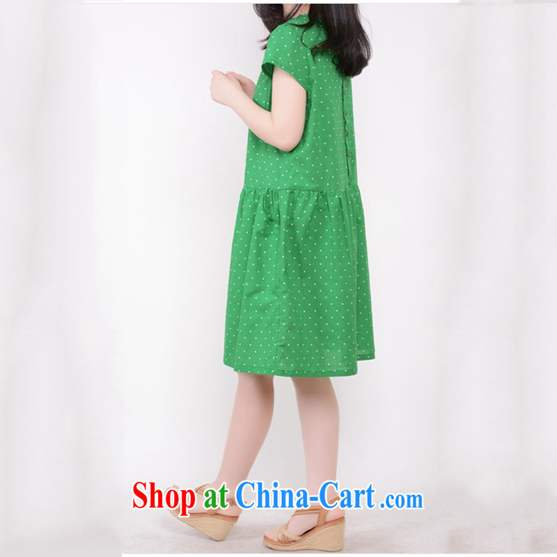To Love, summer 2015 new sweet little fresh wave, dolls with XL women's clothing loose short-sleeved cotton the dresses green XXL, to love-fang (QIAOAIFANG), online shopping