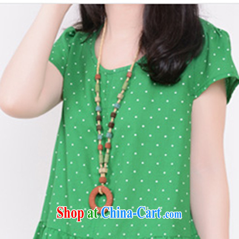 To Love, summer 2015 new sweet little fresh wave, dolls with XL women's clothing loose short-sleeved cotton the dresses green XXL, to love-fang (QIAOAIFANG), online shopping