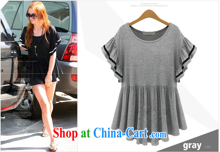 Summer new high in Europe and America, elegant minimalist half sleeve skirt with T-shirt short-sleeved loose T pension female black XXXXL pictures, price, brand platters! Elections are good character, the national distribution, so why buy now enjoy more preferential! Health
