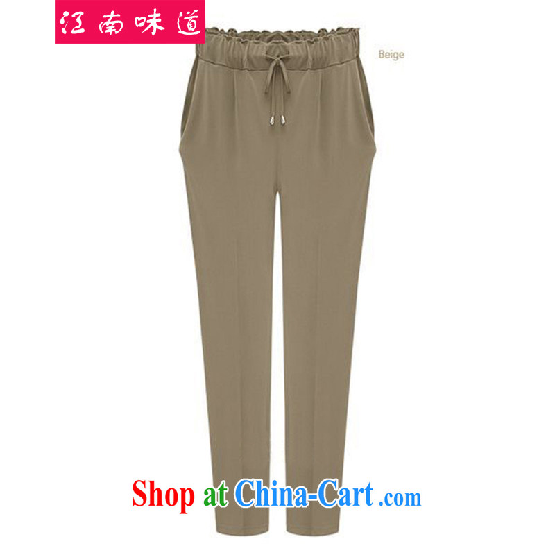 taste in Gangnam-gu 2015 spring new larger stretch solid pants girl graphics thin section 553 card the color 5 XL