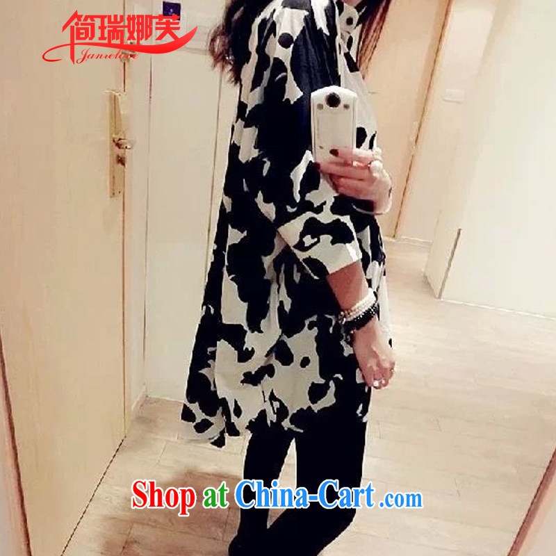 In short, will be the 2015 spring new thick MM and indeed intensify, loose video thin on T-shirt in solid long shirt female J 675 black and white 3 XL (170 - 200) - in short, people would be (Janrelove), shopping on the Internet