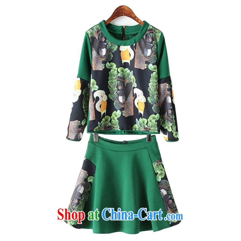 Tang year 2015 spring new, the United States and Europe, female sweet dress two-piece loose video thin package Green/1716 XL 5 180 - 190 jack, Tang, and shopping on the Internet