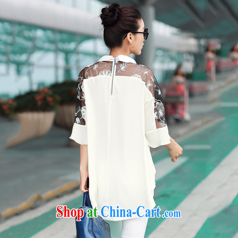 2015 summer new sections, dolls for stitching lace cuff large, snow-woven shirts shirt large, female Z 8805 white XXXXL, Purple lived (ZITANHUA), online shopping
