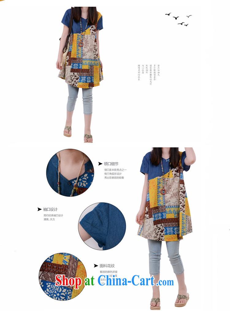 To Love, summer 2015 new female ethnic wind loose the code cowboy stitching stamp duty short-sleeved dresses picture color XXL pictures, price, brand platters! Elections are good character, the national distribution, so why buy now enjoy more preferential! Health