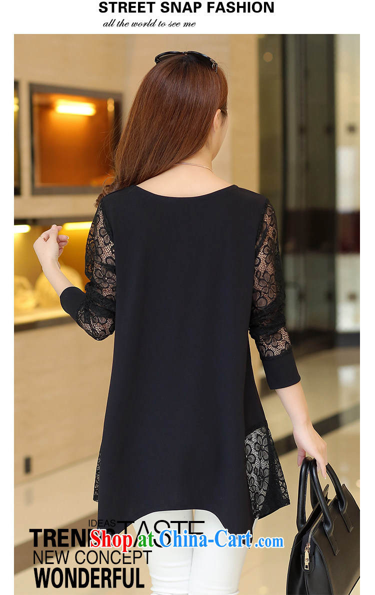 ZZ &FF 2015 summer new Korean version and indeed increase, female, long T-shirt lace stitching snow woven shirts black XXXXXL pictures, price, brand platters! Elections are good character, the national distribution, so why buy now enjoy more preferential! Health