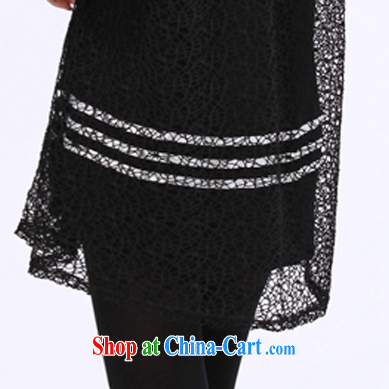 Cool and cool 2015 spring loaded the code female Openwork stitching Korean temperament and indeed intensify dress thick sister black XXXXXL, cool cool (xuanshuang), shopping on the Internet