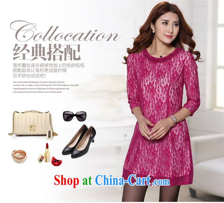 Flower Palace is 2015, the fat increase, female spring mm thick snow woven shirts graphics thin lace antique dresses 7 cuff short skirt mauve XXXL pictures, price, brand platters! Elections are good character, the national distribution, so why buy now enjoy more preferential! Health