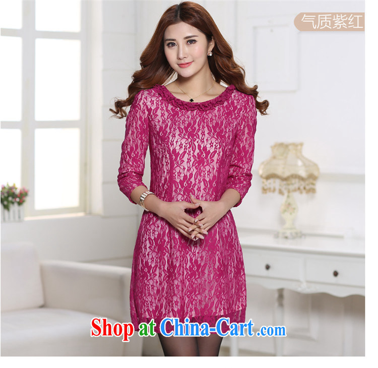 Flower Palace is 2015, the fat increase, female spring mm thick snow woven shirts graphics thin lace antique dresses 7 cuff short skirt mauve XXXL pictures, price, brand platters! Elections are good character, the national distribution, so why buy now enjoy more preferential! Health