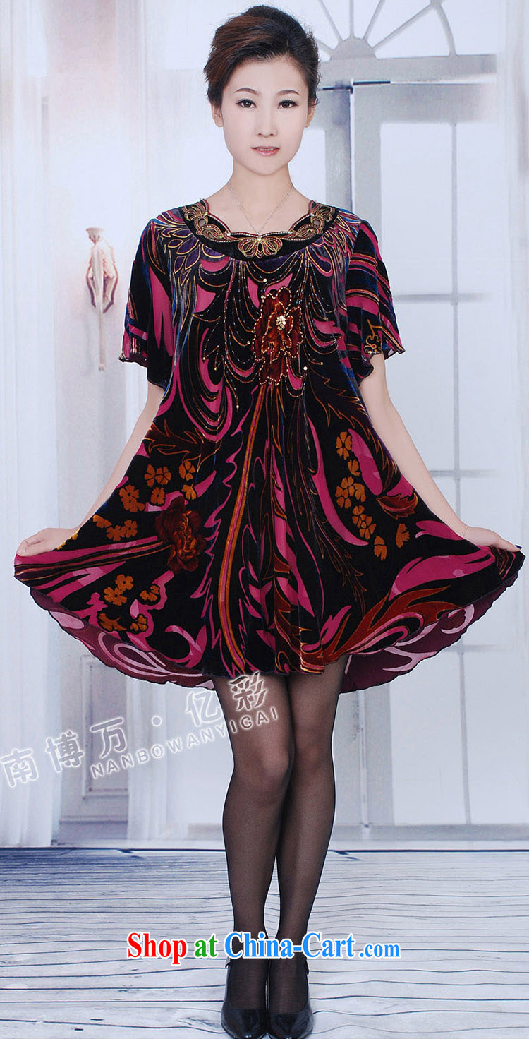 The Bosch 1 trillion color 2015 really velvet dress new summer short-sleeved, long, large, female lady mom with older thick mm sauna silk Korean version of red2 XL pictures, price, brand platters! Elections are good character, the national distribution, so why buy now enjoy more preferential! Health