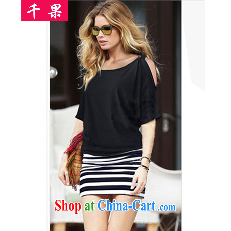 1000 fruit 2015 summer New, and indeed increase, female loose video thin dress mm thick streaks beauty package and short-sleeved solid skirt 565 Tibetan cyan 5 XL recommendations 170 - 185 jack, 1000 fruit (QIANGUO), online shopping