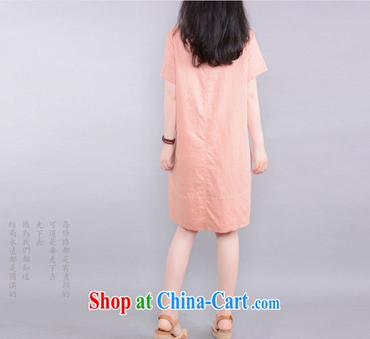 To Love, summer 2015 new female arts, loose the high fashion embroidered cotton Ma V collar short-sleeved clothing skirt leather pink XL pictures, price, brand platters! Elections are good character, the national distribution, so why buy now enjoy more preferential! Health
