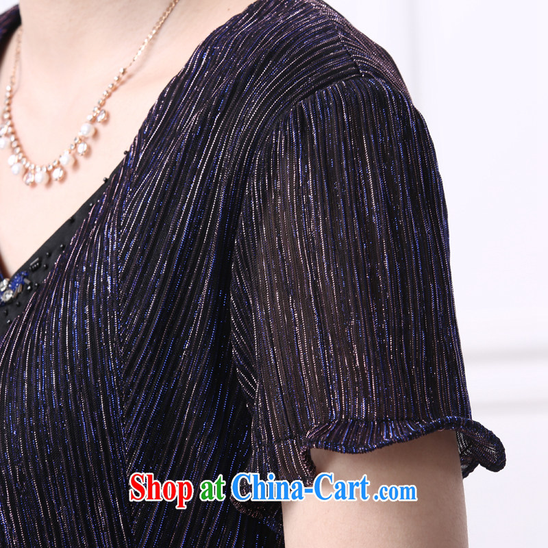 American Samoa, nice dresses 2015 summer new Snow woven beaded leave two OL temperament attire V collar package and blue-violet 3 XL, Samoa, nice (MONISIRR), online shopping