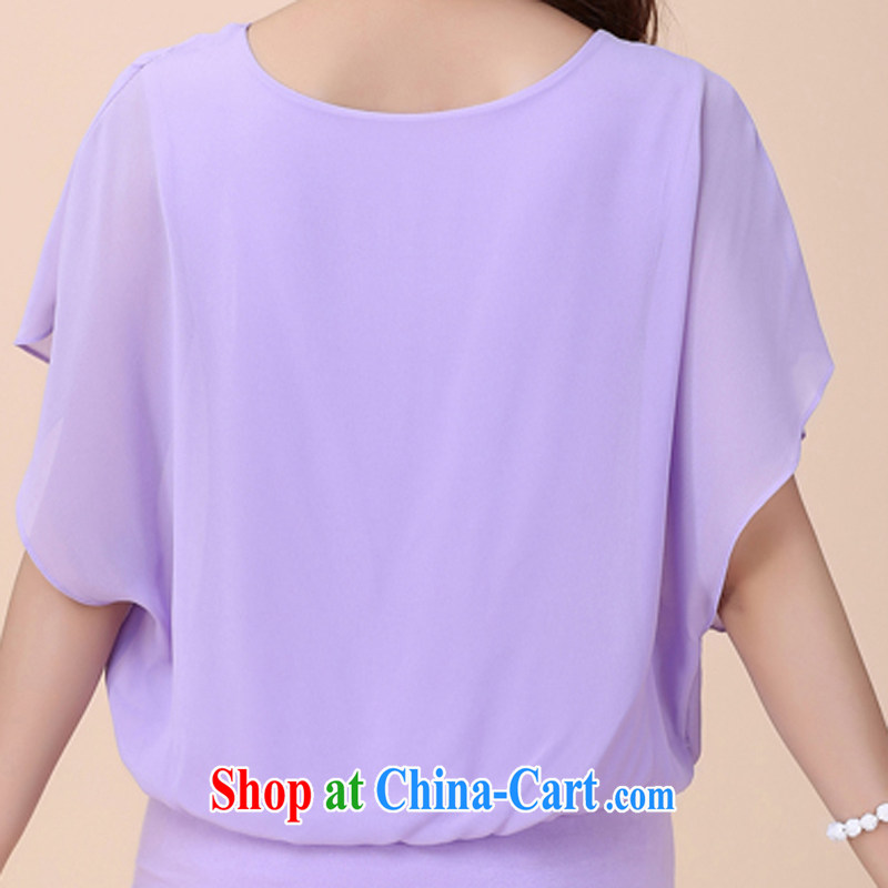 Optimize glass 2015 summer new bat sleeves snow solid woven shirts violet XXL, optimize glass, and shopping on the Internet