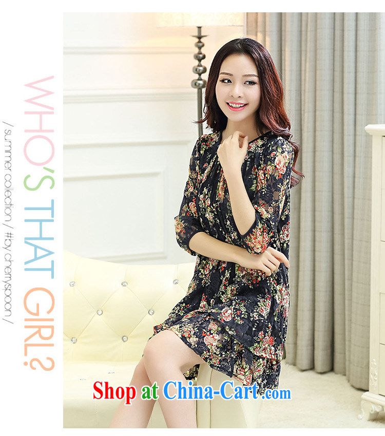 Funding Pak 2015 summer new thick MM XL female Korean video thin lady stamp lace dresses Z 1860 suit 4 XL pictures, price, brand platters! Elections are good character, the national distribution, so why buy now enjoy more preferential! Health