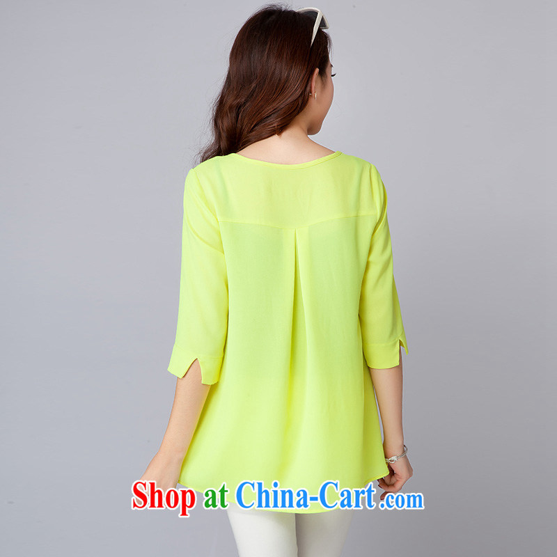 Scratches are present on the 2015 spring and summer new, large, modern women's clothing stylish personalized location stamp snow woven shirts cute dolls for thick snow MM woven T-shirt Green Green 4 XL (145 - 155 ) jack, the ink marks, and shopping on the Internet