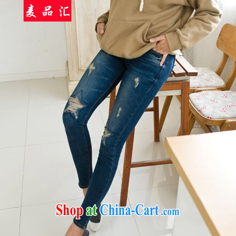 Mr MAK, Exchange 2015 summer new Korean version a large number female 200 jack to wear thick MM warranty and graphics thin holes castor jeans women 6102 picture color the code 40