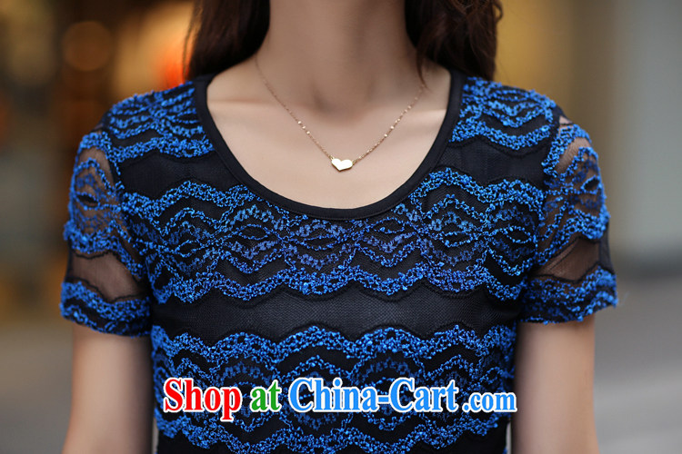 Szili Clinton ad and indeed increase, women 2015 new thick mm summer beauty stylish stretch lace short-sleeve T-shirt 200 Jack thick sister solid blue T-shirt 5 XL pictures, price, brand platters! Elections are good character, the national distribution, so why buy now enjoy more preferential! Health