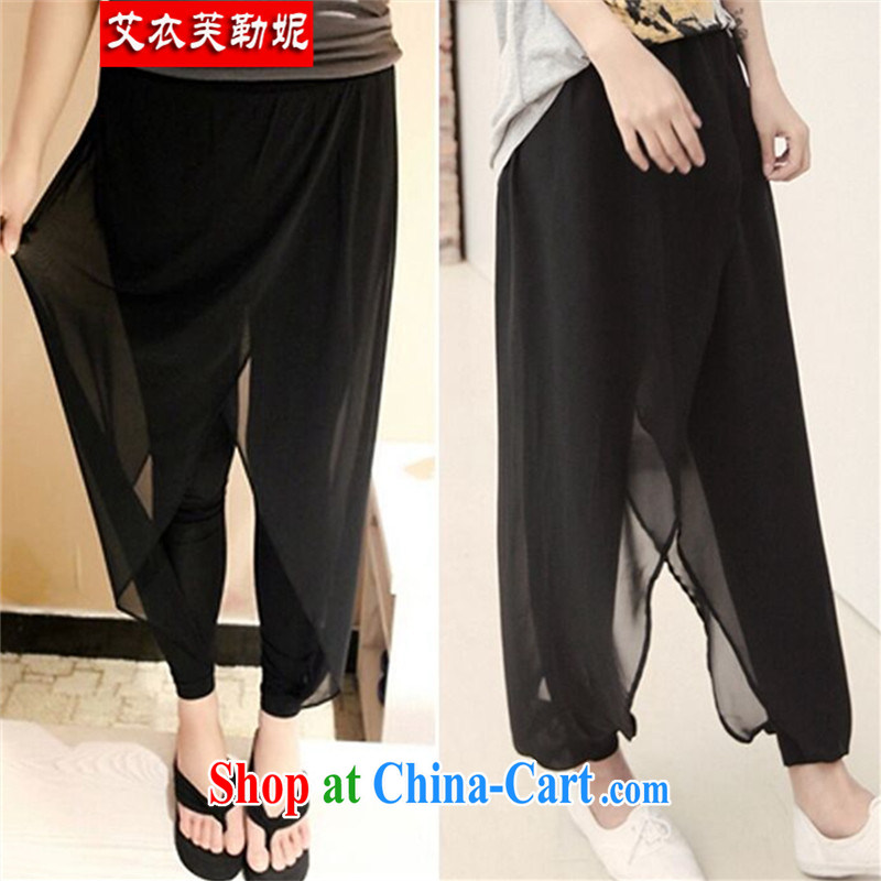 The Yi would be Connie, summer 2015 new, indeed the XL leisure snow solid woven pants female 100 ground leave of two pants, trousers 97,026 black 6 XL