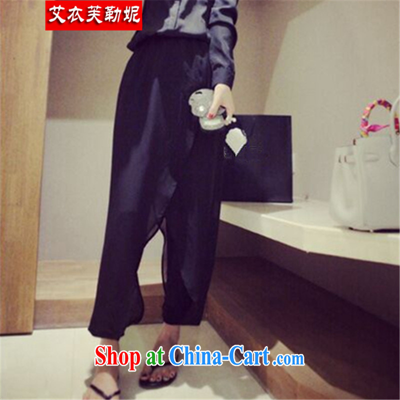 The Yi would be Connie, summer 2015 new, indeed the XL leisure snow solid woven pants female 100 ground leave of two pants, trousers 97,026 black 6 XL, Yi would be, Connie, and shopping on the Internet