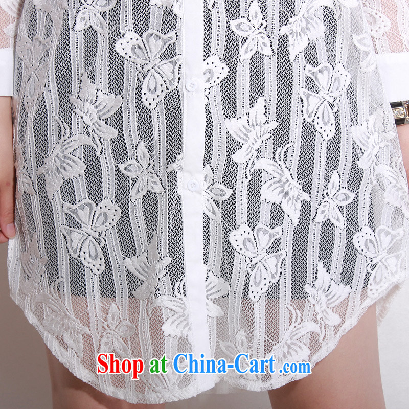 Director of the Advisory Committee 2015 spring and summer, the Korean version is indeed the XL women mm thick, long, lace shirt long-sleeved T-shirt skirt White single layer loose all code, made the Advisory Committee (mmys), and, on-line shopping
