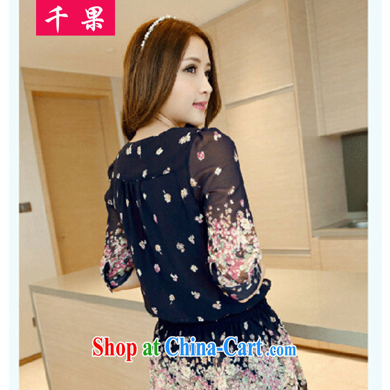 1000 fruit 2015 summer new Korean version is indeed the XL female loose video thin dress mm thick floral snow beauty woven solid skirt girls 2056 apricot XXXL recommendations 160 - 200 jack, 1000 fruit (QIANGUO), online shopping