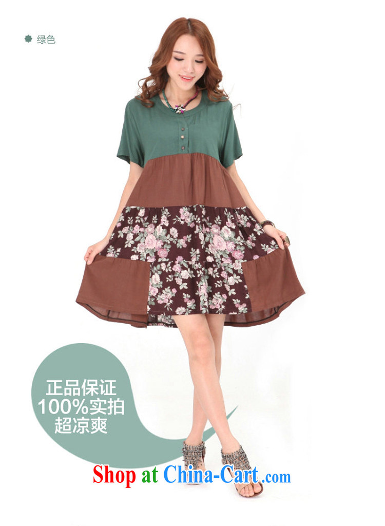To Love, summer 2015 new literary and artistic, XL girls loose video thin floral cotton Ma V collar short-sleeved clothing skirt orange XXL pictures, price, brand platters! Elections are good character, the national distribution, so why buy now enjoy more preferential! Health