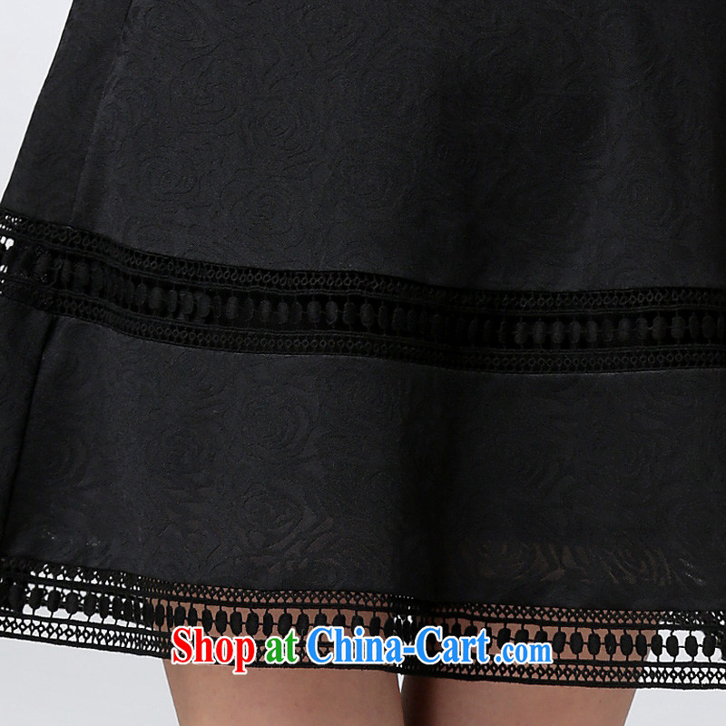 cheer for the 2015 code female thick MM spring and summer New, and indeed graphics thin body skirt and stylish short skirts 2657 black 3 XL, cross-sectoral provision (qisuo), online shopping