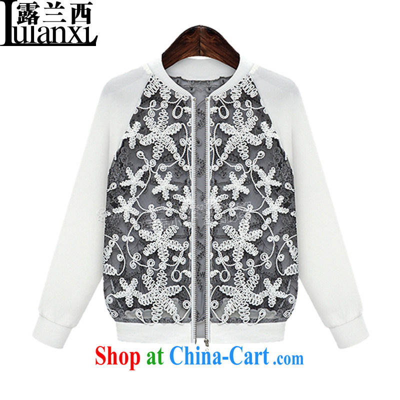 Terrace, Western Europe and the United States, the girl with a spring loaded new thick mm lace hook flower Openwork jacket long-sleeved jacket female white 5 XL 180 - 200 Jack left and right