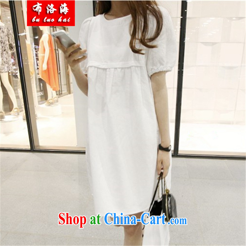 The sea 2015 summer new Korean version 100 ground units the commission relaxed pregnant women with breast-feeding dress short-sleeved large, pregnant women dress women 825 white XXL, sea, shopping on the Internet