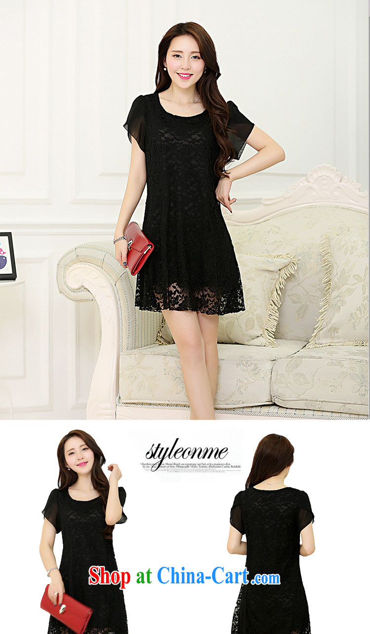 Cool Barbie ethnic 2015 summer new lace dress code the dress Korean Beauty graphics thin short-sleeved Openwork lace short skirt black 4XL pictures, price, brand platters! Elections are good character, the national distribution, so why buy now enjoy more preferential! Health