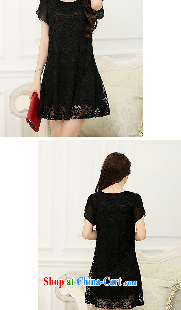 Cool Barbie ethnic 2015 summer new lace dress code the dress Korean Beauty graphics thin short-sleeved Openwork lace short skirt black 4XL pictures, price, brand platters! Elections are good character, the national distribution, so why buy now enjoy more preferential! Health
