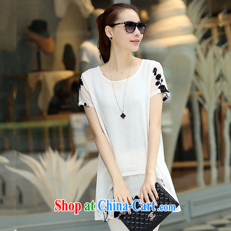 Wei-wei, Chen 2015 summer new XL short-sleeved clothes snow woven shirts thick MM larger women dresses - 6632 white XL, Wei Chen (VIVICP), online shopping