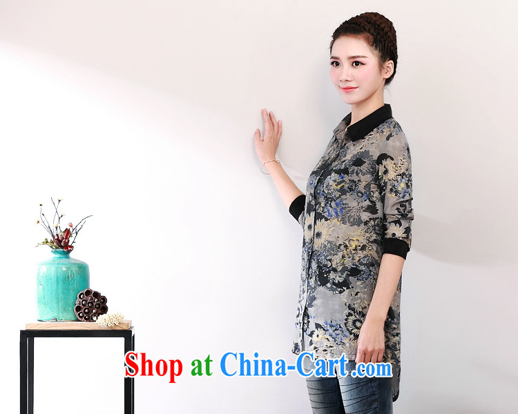 2015 DKchenpin larger female shirt new leisure relaxed, older style female, long, solid black shirt XL pictures, price, brand platters! Elections are good character, the national distribution, so why buy now enjoy more preferential! Health