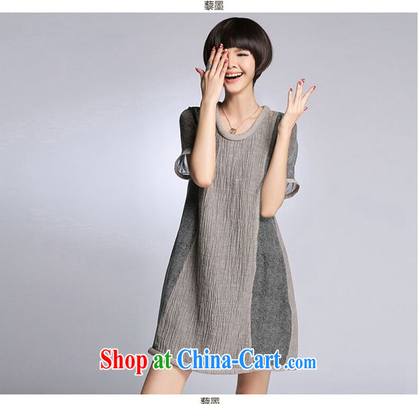The 2015 summer new thick MM linen stitching loose the code dress girls - 8016 light gray 4 XL pictures, price, brand platters! Elections are good character, the national distribution, so why buy now enjoy more preferential! Health