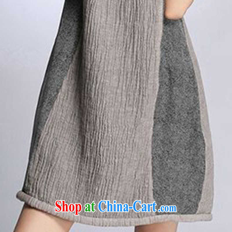 In the summer 2015 with new thick MM linen stitching loose the code dress girls - 8016 light gray 4 XL. In the event, and shopping on the Internet