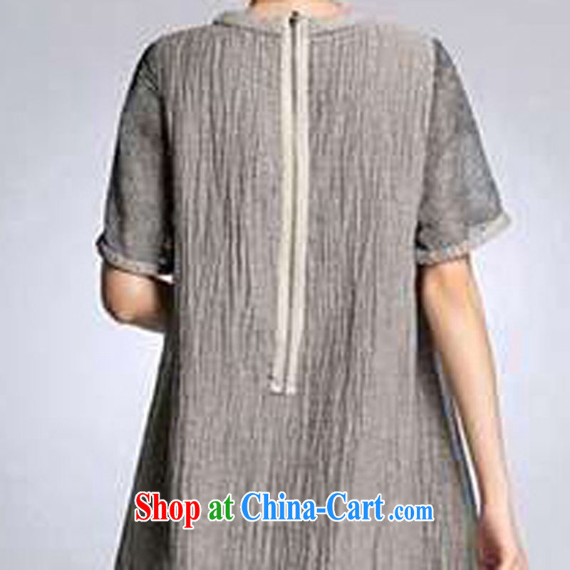 In the summer 2015 with new thick MM linen stitching loose the code dress girls - 8016 light gray 4 XL. In the event, and shopping on the Internet
