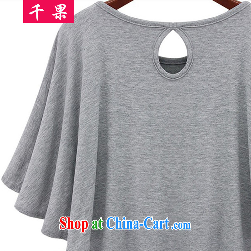 1000 summer fruit with new women with large, short-sleeved video thin T-shirt in Europe and indeed the XL leisure solid T-shirt thick mm stylish beauty T-shirt 1169 gray 2 XL recommendations 135 - 150 jack, 1000 fruit (QIANGUO), online shopping