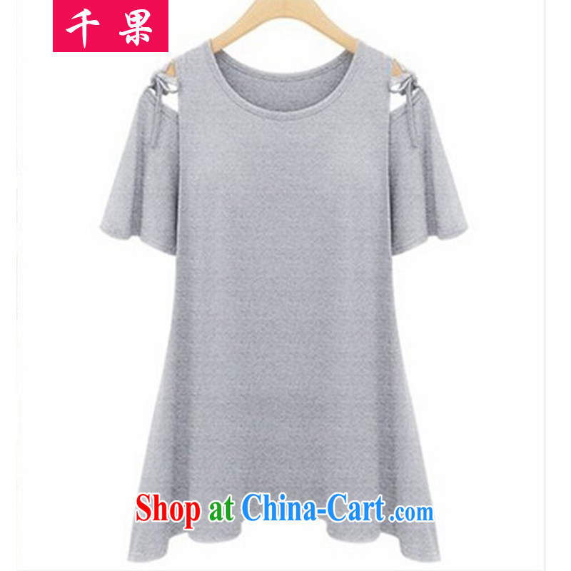 1000 fruit King, women in Europe and America with new casual shirt large, solid T-shirt summer 200 mm thick loose video thin short-sleeved T-shirt 98,122 blue 4 XL recommendations 190 jack - 210 jack, 1000 fruit (QIANGUO), online shopping