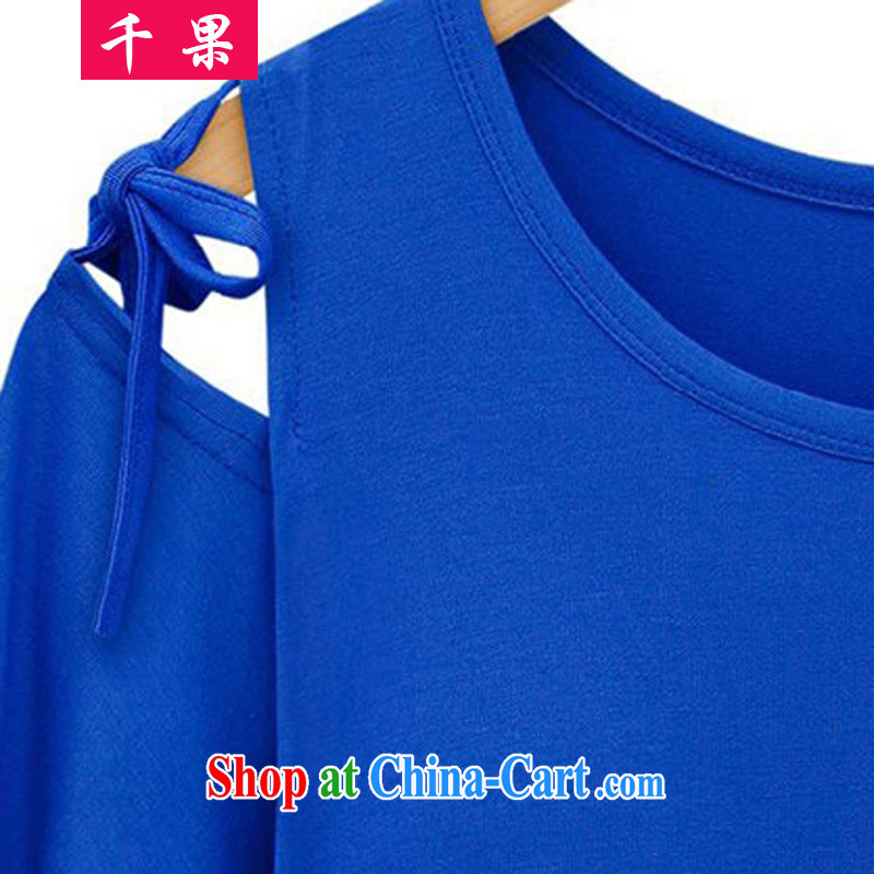 1000 fruit King, women in Europe and America with new casual shirt large, solid T-shirt summer 200 mm thick loose video thin short-sleeved T-shirt 98,122 blue 4 XL recommendations 190 jack - 210 jack, 1000 fruit (QIANGUO), online shopping