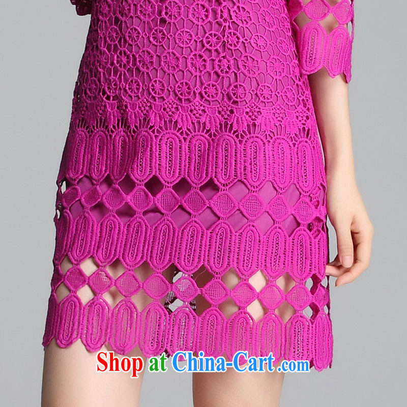Constitution, 2015 new spring and summer beauty graphics thin XL female three-dimensional lace floral dress mm thick fat human influenza in OL cuff of color Large XL 2 135 - 150 jack, constitution and clothing, and shopping on the Internet