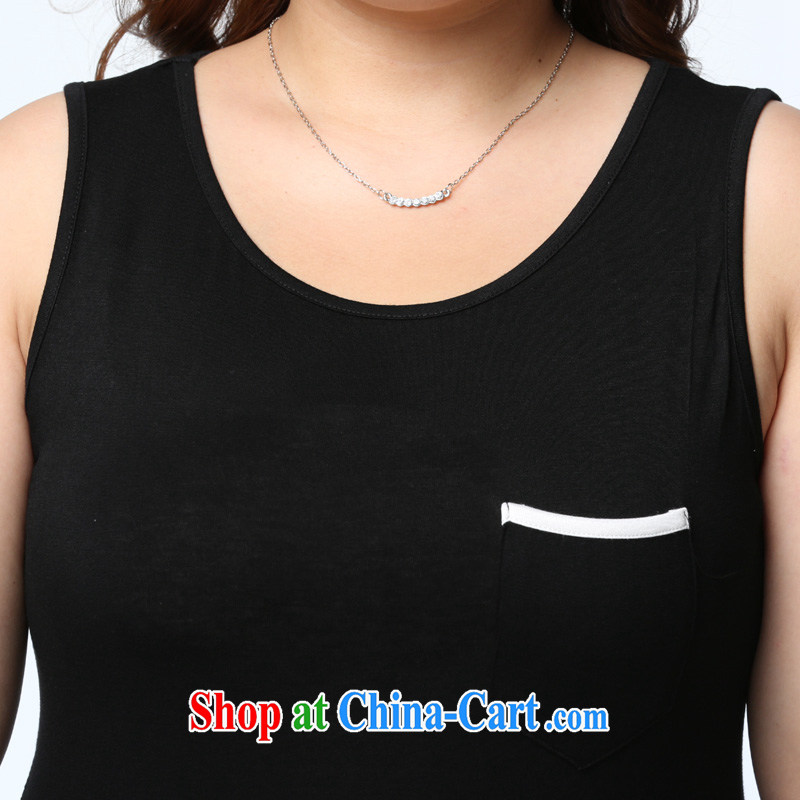 The Erez mark the fat increase, female Korean version 100 thin solid ground on T-shirts, generation, solid-colored sleeveless vest the code 1114 black XXL (chest of 110 - 125 cm) and the Erez. mark (OLAZY . MARK), online shopping