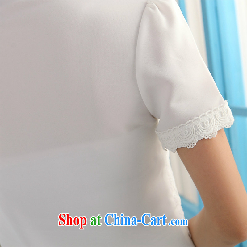 Jade clothing and swords into plowshares the fat sister summer lace shirt and indeed increase, female 200 Jack video thin short-sleeved snow woven shirts white 3XL, Jade Yi Shu, and shopping on the Internet