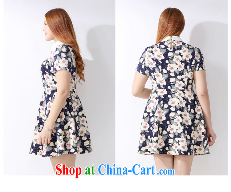 Picking a major, female 2015 spring and summer new thick MM name Yuan sweet-waist graphics thin lace stitching over short-sleeved dresses Q 1075 blue 3 XL pictures, price, brand platters! Elections are good character, the national distribution, so why buy now enjoy more preferential! Health
