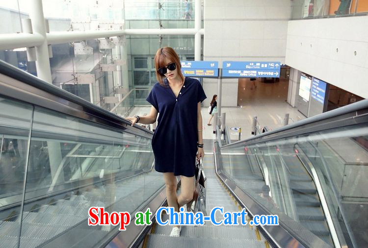 The sum 2015 summer Korean leisure large code female personality V for solid-colored loose solid color, long T shirts dresses 200 jack to wear picture color code pictures, price, brand platters! Elections are good character, the national distribution, so why buy now enjoy more preferential! Health